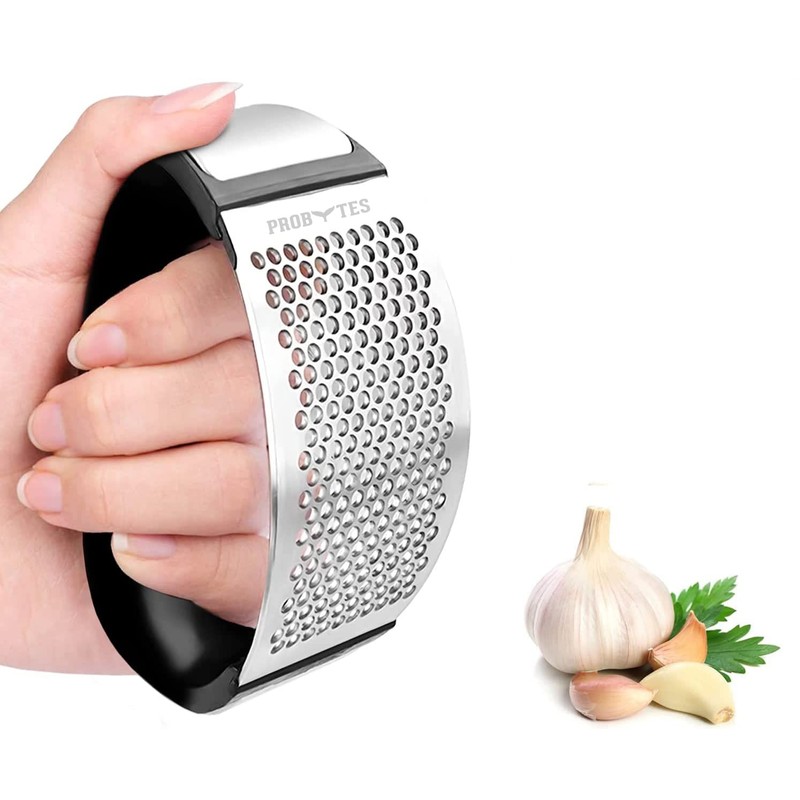 Garlic Ginger Press Rocker Squeezer, Handheld Crusher, Ergonomic Handle, Stainless