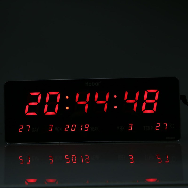 Digital LED Calendar Clock Temperature Wall Clocks (Calendar Temperature Week)