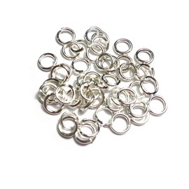 [Unbreakable type] Round ring ring silver color (white silver) 0.3 inch (8 mm) 100 pieces (slightly more 105 pieces) Ring in diameter of 0.2 inch (4, 5, 6 mm) in size, gold/silver/platinum/black chrome, and gold Kokomi colors! 【Crystal Kobe】