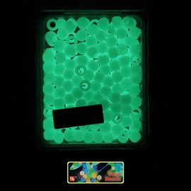 200 Pcs Glow in The Dark Beads Jewelry Making Kit DIY Hair Braiding Bracelet Ornaments Crafts Extra Large Colorful Round Pony +2 Beaders Included (White)