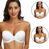 36C White Strapless Clear Back Bras with Straps Plus Size