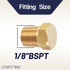 LTWFITTING Hex Plug Male Screw Size R (PT) 1/8 (Pack of 5)