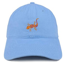 Trendy Apparel Shop Lizard Embroidered Soft Crown 100% Brushed Cotton Cap - Carolina Blue