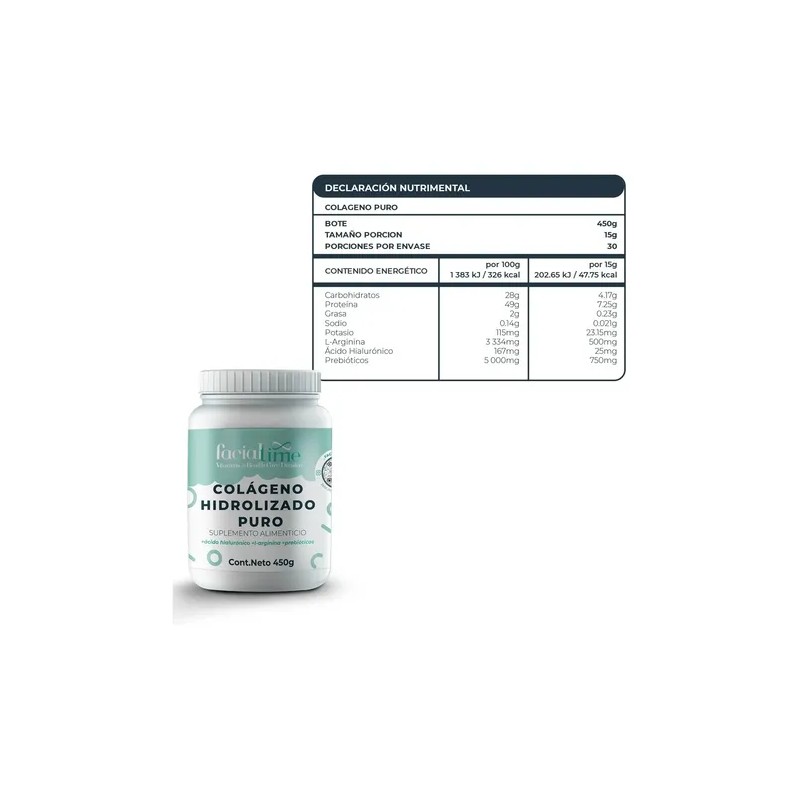 Facial Time 2 Colageno Hid Puro + Ácido Hialurónico 450gr