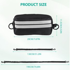 ZONJIE Hands Free Dog Lead with Adjustable Waist Belt Shock, Running Dog Lead Reflective Stitching Waist Dogs Leads for Running Absorbing Bungee, Detachable Pouch for Medium,Large Dogs(Black)