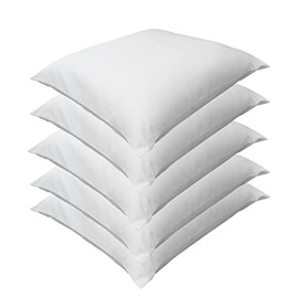 Zabuton Cover, 55, 59, Set of 5, White, Plain, Made in Japan, 21.7 x 23.2 inches (55 x 59 cm), Washable, Set of 5