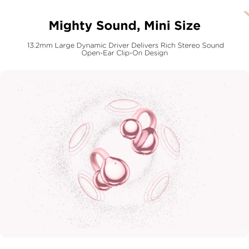 YUEHEMEI Clip on Open Ear Wireless Earbuds with Snowflake Earrings