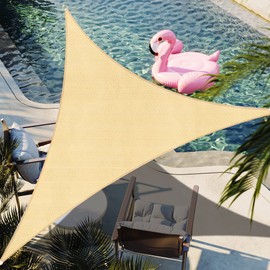 SHADESPEARE 12' x 15' x 19.2' Sand Beige Right Triangle Sun Shade Sail SSPT12 Canopy Durable Fabric UV Block Awning, We Make Custom Orders