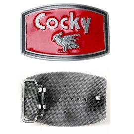 POSKLA Gift Box Package Casual Animal Design Mens Cocky Rooster Belt Buckle (Multi/Square)