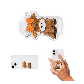 Yuibthr Phone Grip Cute 2D Shape Collapsible Expandable, Smartphone Tablet Cell Phone Grip Stand Holder (Highland Cow-31)