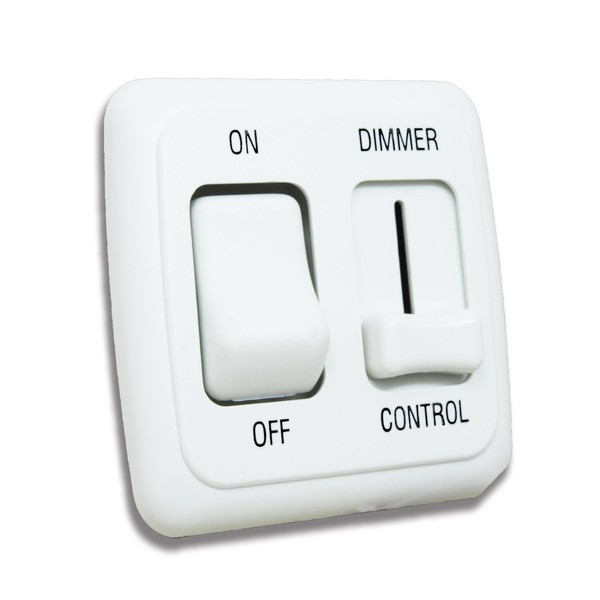 American Technology Components 12 Volt DC Dimmer Switch for LED, Halogen, Incandescent - RV, Auto, Truck, Marine, and Strip Lighting (Large Slider, White)