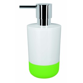 Spirella Moji Soap Dispenser, White/Kiwi, 7.5 x 7.5 x 16.5 cm