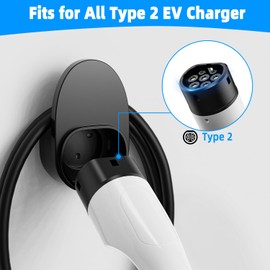Azyvum Type 2 Wall Mount Charging Cable Wall Mount Robust and Durable Cable Holder Wall Box Cable Holder Type 2 Plug Holder Compatible with All Type 2 Charging Cables