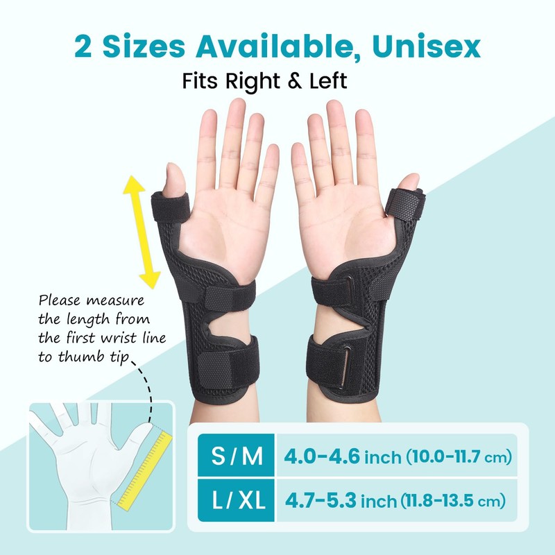 DrFinger Thumb Brace Spica Splint for Right & Left Hand,