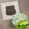 Unbranded Angry Cat Face Animal 4'' X 4'' Square Wooden