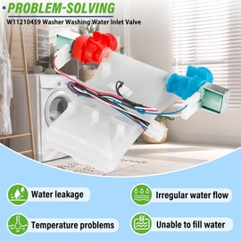 Semzohc W11210459 WTW5000DW1 WTW4816FW2 Washer Washing Water Inlet Valve Fit for Whirl-pool May-tag Ken-more ama-na, cro-sley Replaces AP6329217, W10701459, W10838319, W10869799, W11025984, W11038711