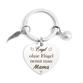 Prrivnix Mother's Day Gifts For Mum Keyring Mum Gifts For Mum Best Mum Gift Christmas Day Gifts For Mother, Engel ohne Flügel Nennt Man Mama