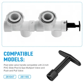 273089 Pool Filter Backwash Handle Replacement For Pentair Backwash Valve, 2-Inch PVC Slide Pool & Spa Multiport Valve/Push And Pull Valve 261047, 261165, Plastic Shaft Handle Piston Rod Assy