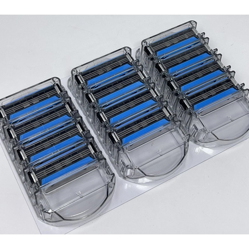 Solimo Razor Refills 3-Blade Cartridges 12ct Anti-Clog Dual Lubricating Strips