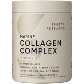 Complejo de belleza de colágeno con ácido hialurónico, vitamina C  biotina, apto para pecatarios, certificado Keto y verificado sin OMG, sin sabor... 