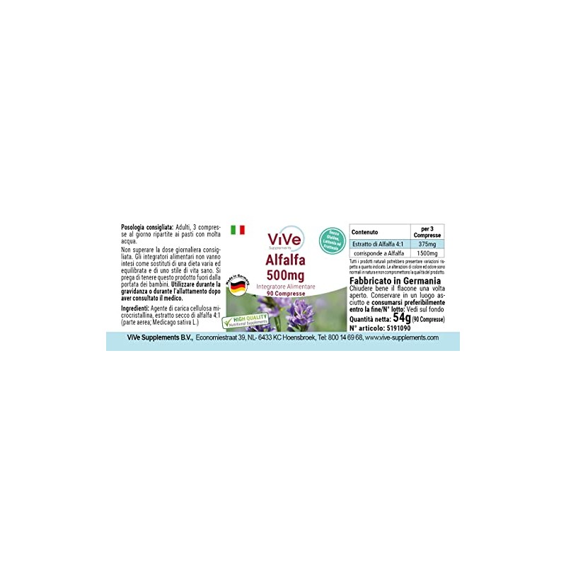 Alfalfa – 90 Tablets – 4x Concentrated Medicago Sativa Extract