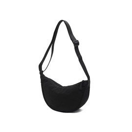 LATRAT Women's Half Moon Crossbody Shoulder Bag, Casual Crossbody Bag, Plain Portable Crescent Moon Bag, Shoulder Bag with Adjustable Shoulder Strap, Black, black