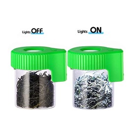 Oweto Led Transparent Glass Seal Storage Jar, Light-Up Magnifying Glass Ornamental Bottle (Green)