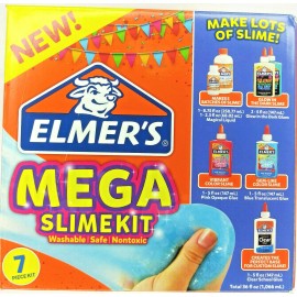 Elmer's 8 Box Lot Elmers Brand Mega Slime Kit Make Glow In The Dark, Color, Clear Slimes