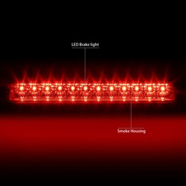 DNA MOTORING 3BL-FEXP02-LED-SM Smoked Lens LED High Mount 3rd Third Brake Light [Compatible with 02-10 Ford Explorer / 08-12 Escape / 08-11 Mercury Mariner / 06-10 Mountaineer]