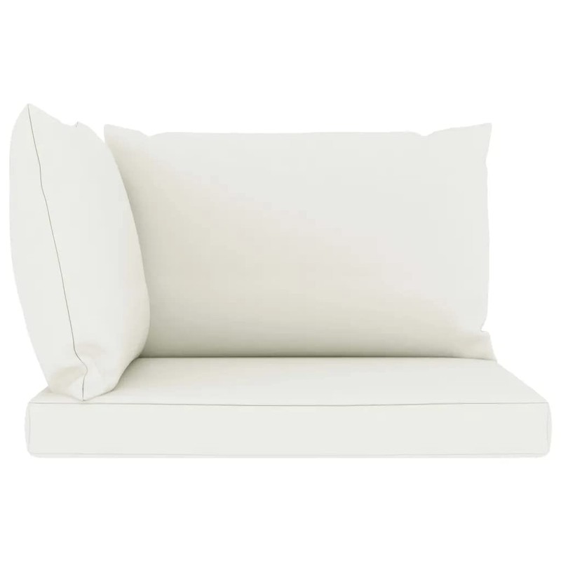 vidaXL Pallet Sofa Cushions 3 pcs Cream White Fabric