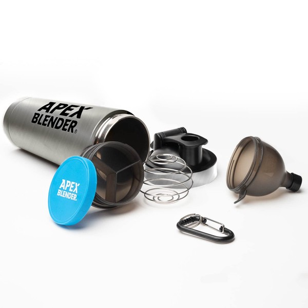 Apex Blender Protein Shaker Bottle with Mixer Ball and Funnel