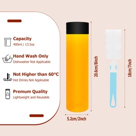 10pcs Clear Plastic Juice Bottles with Lids 13.5oz /400ml Reusable Smoothie Bottls Empty Bottles for Juice Milk Juice Storage Bottle for Homemade Beverages
