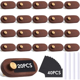 Qunclay Set of 20 Price Signs for Vendors Wooden Price Display Signs with Price Tag Paper and Pens Retail Display Price Tag Stands Food Name Tag Signs for Cafes, Shops, Boutiques