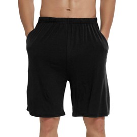 JINSHI Men Sleep Shorts Casual Ultra Soft Lounge Pajama Shorts 2 Pack(XXXL,Black/Grey)
