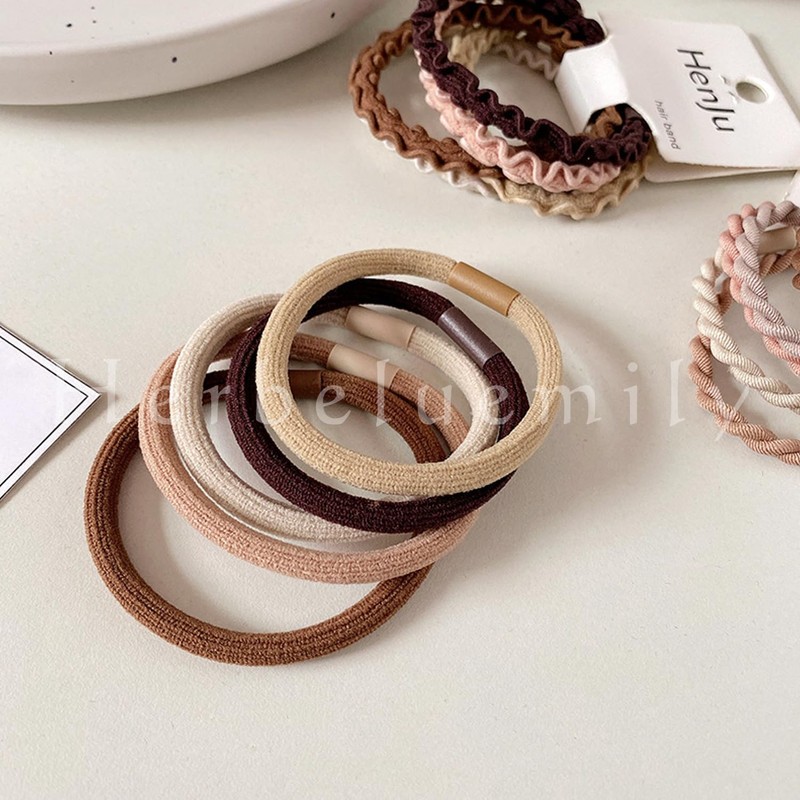 [Herbeluemily] ヘアゴム ヘアアクセサリー ニュアンスカラー 韓国風 おしゃれ 5本セット