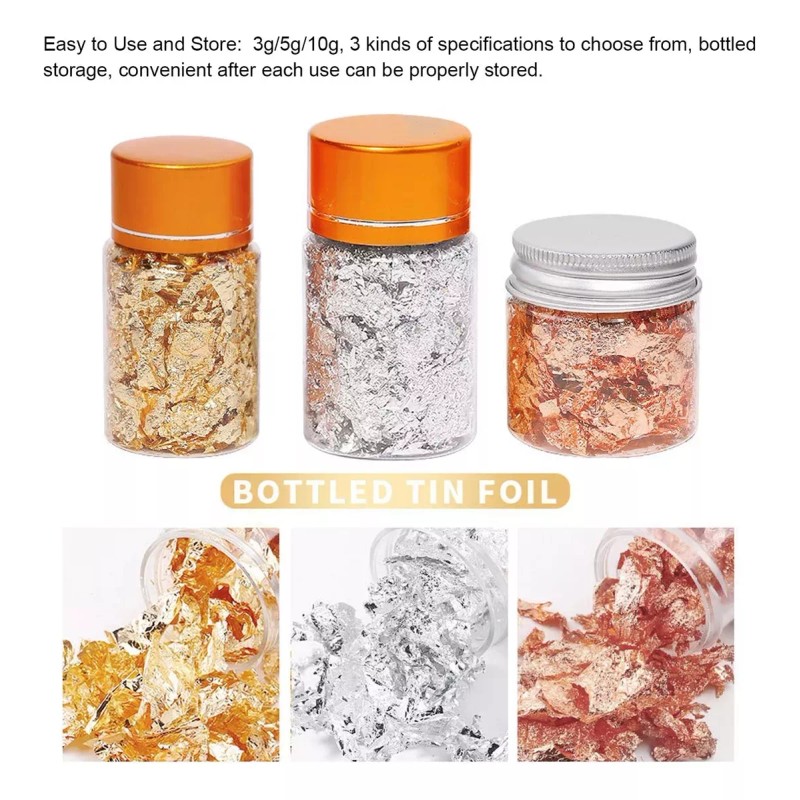 KFMX 3 Botellas De Papel De Aluminio Dorado Copos De