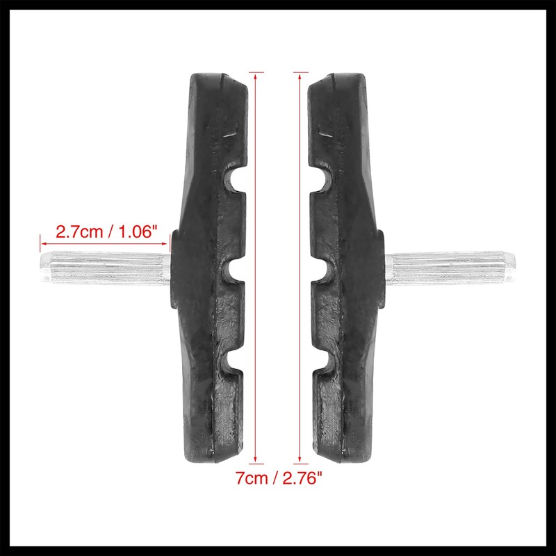Hihaha 2 Pair Bike Cantilever Brake Pads Threadless Post Mountain