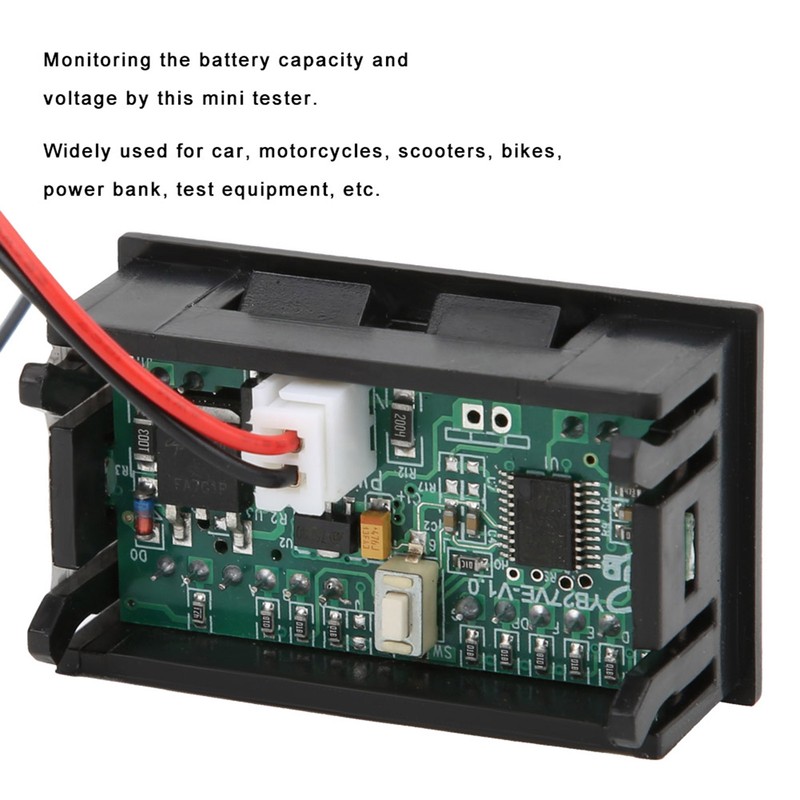 YB27VE Electric Car Digital LED Voltage and Electricity Dual Meters