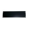 3U Filler Panel, Flat Black Steel for 19" racks &