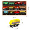 Jacootoys Wooden Magnetic Train Toy Set with Storage Box (12