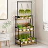 Ufine Bamboo Hanging Plant Stand 3 Tier Ladder Shelf with