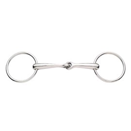 Korsteel Stainless Steel Solid Mouth Jointed 16MM Loose Ring Snaffle BIT 5.5"