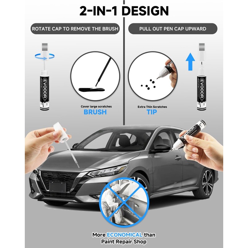 Touch Up Paint Compatible with Nissan Exact Match 2 in