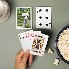 Lantern Press Vermont, Alpaca Scene (52 Playing Cards, Poker Size Card Deck with Jokers)