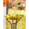 Evergreen 18" Hand Painted and Embossed Shaped Bird Bath, Sunflower