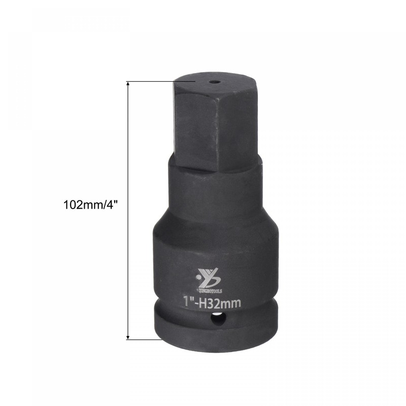 uxcell 32mm Impact Hex Bit Socket, 1" Drive 102mm Length