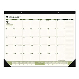 AT-A-GLANCE Monthly Desk Pad, 12-Months from Jan-Dec, 22 x 17 Inches, Green/Cream (AAGSK32G00)