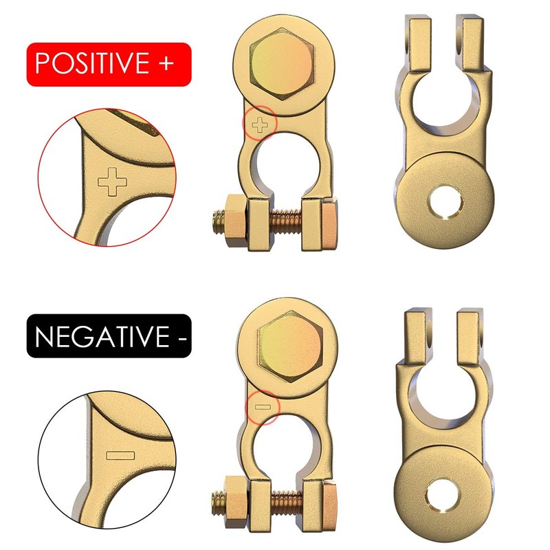LEICESTERCN Battery Terminal Connectors Brass Copper Car Battery Terminal Ends