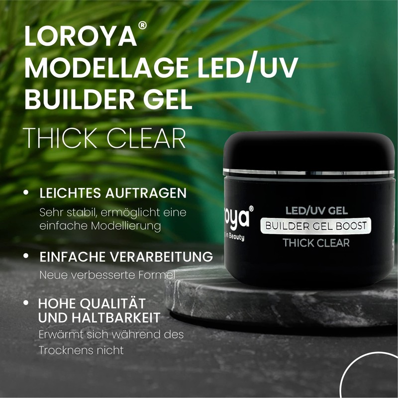 loroya® LED/UV Builder Gel Boost Thick Clear 50 g Builder