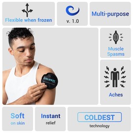 Coldest Reusable Ice Packs - Flexible Gel Compress for Injuries - Face/Eye & Nipple Breastfeeding Pads - Round BlackSoft Packs